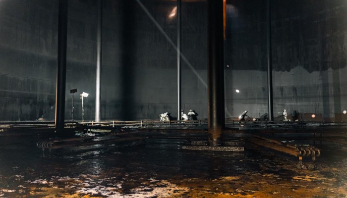 Cleaning operations underway on Heavy Fuel Oil storage tanks at the former San Luċjan plant